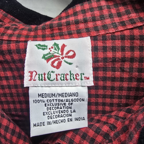 Red Checkered Shirt with Holiday Embroidery - Picture 5 of 9